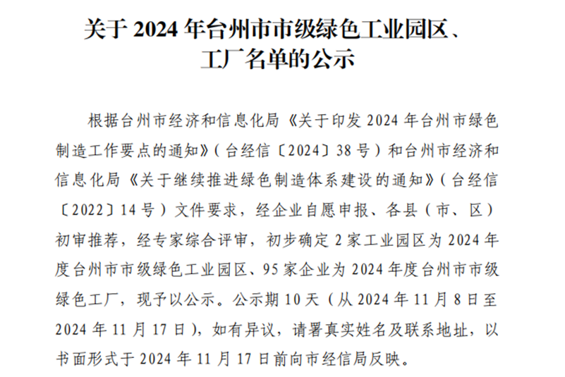 Green leads the future, and Sunpro Power is honored to be on the list of Taizhou municipal green factories in 2024.