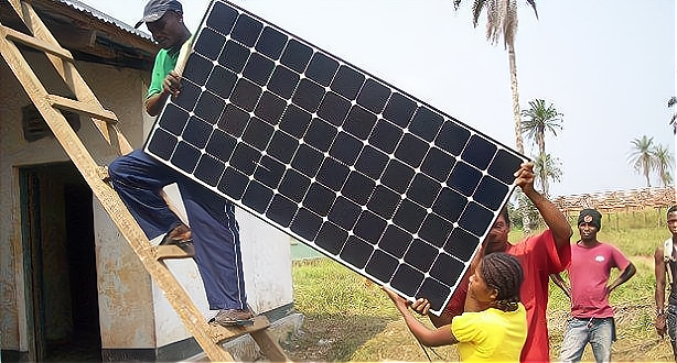 Stand alone Solar Panels Illuminate Remote African Village with Concrete Impact